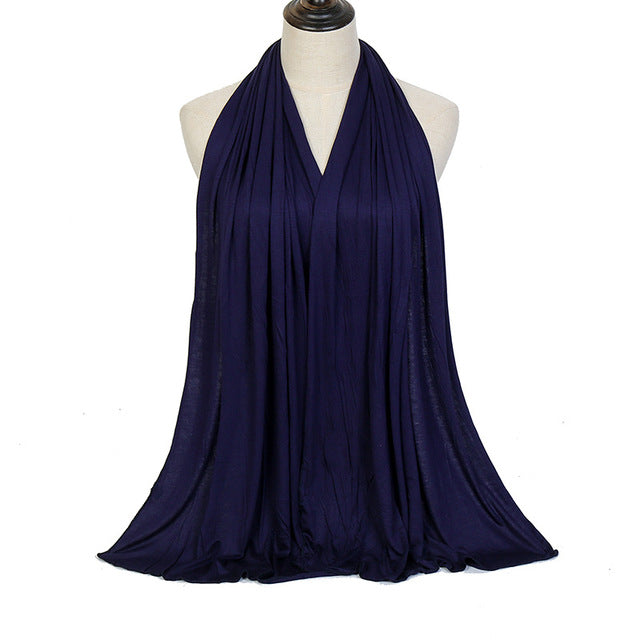 Modischer Hijab-Schal aus modalem Baumwolljersey, langer muslimischer Schal, einfarbig, weich, Turban, Krawatte, Kopfwickel für Frauen, Afrika, Stirnband, 170 x 60 cm