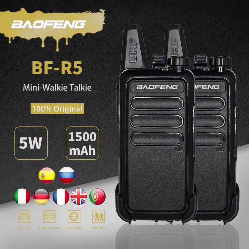 2 teile/los Baofeng BF-R5 Mini Walkie-Talkie BF R5 USB Lade Handheld FM Transceiver CB Radio UHF bf-888s bf888s Funkgerät