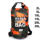 Bolsa de natación impermeable de 30L, saco seco, colores de camuflaje, pesca, canotaje, kayak, almacenamiento, bolsa de Rafting a la deriva, 2L, 5L, 10L, 15L, XAZ9