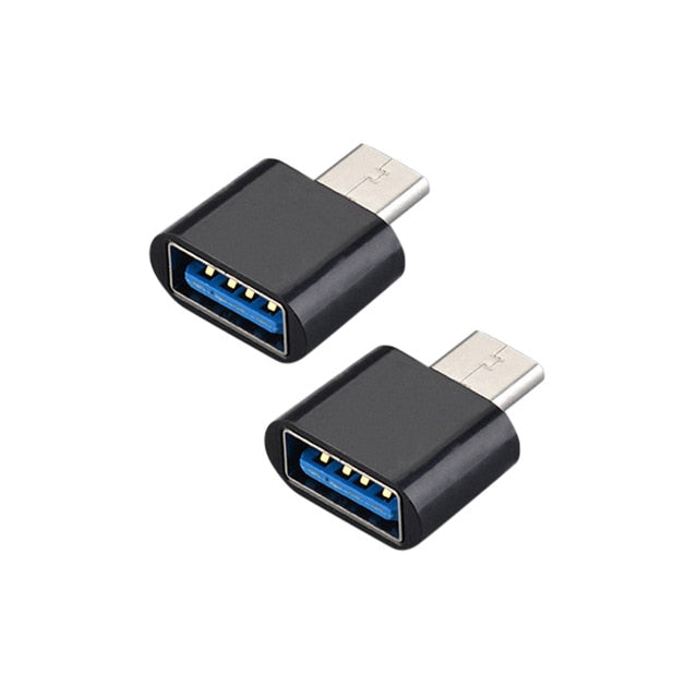 2 STÜCKE Universal-USB-zu-Typ-C-Adapter für Android Mobile Mini-Typ-C-Klinkensplitter Smartphone USB-C-Anschlüsse OTG-Konverter