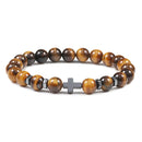Prayer Men Natural Stone Wood Beads Rosary Hematite Cross Bracelets Onyx Meditation Bracelet Women Yoga Jewelry Homme Pulsera