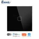 EsooLi Tuya Smart Life Glass Panel EU/UK Standard Touch Switch Zero/Single Fire Line Voice Control Light Wireless Wall Switch