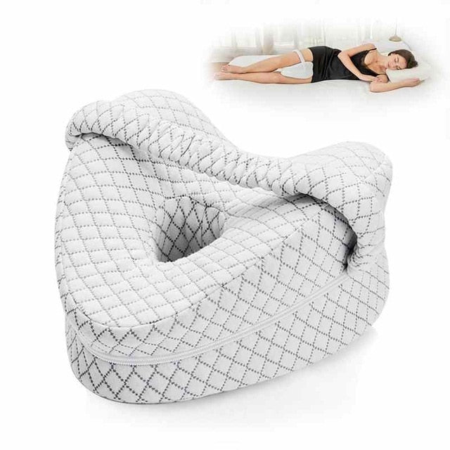 Orthopedic Pillow for Sleeping Memory Foam Leg Positioner Pillows Knee Support Cushion between the Legs for Hip Pain Sciatica