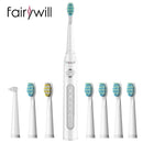 Fairywill Electric Sonic Toothbrush FW-507 USB Charge Rechargeable Adult Waterproof Electronic Tooth 8 Brushes Replacement Heads