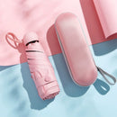 Five-holding sun umbrella sun protection UV folding umbrella female sunshade rain dual-use capsule compact portable pocket