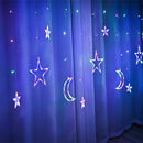 LED Deer Star Moon Curtain Light 220V 110V Christmas Garland String Fairy Lights Outdoor For Home Wedding Party New Year Decor