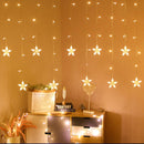 LED Deer Star Moon Curtain Light 220V 110V Christmas Garland String Fairy Lights Outdoor For Home Wedding Party New Year Decor