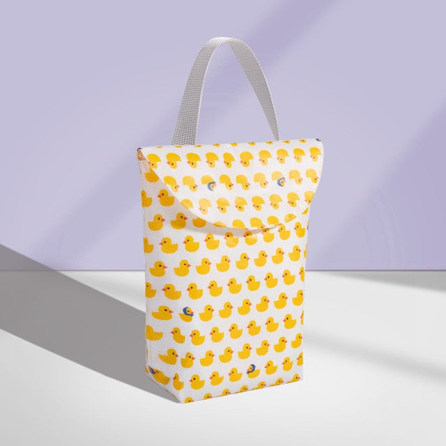Bolsa de pañales Sunveno para bebé, organizador reutilizable, impermeable, estampado de moda, bolsa de tela húmeda/seca, bolsa de almacenamiento para mamá, bolsa de pañales de viaje