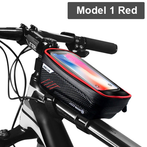 WILD MAN Neue Fahrradtasche Rahmen vorne Oberrohr Fahrradtasche Wasserdicht 6,6 Zoll Handyhülle Touchscreen Tasche MTB Pack Fahrradzubehör