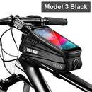 WILD MAN New Bike Bag Frame Front Top Tube Bolsa de ciclismo Impermeable 6.6in Funda de teléfono Bolsa de pantalla táctil MTB Pack Accesorios de bicicleta