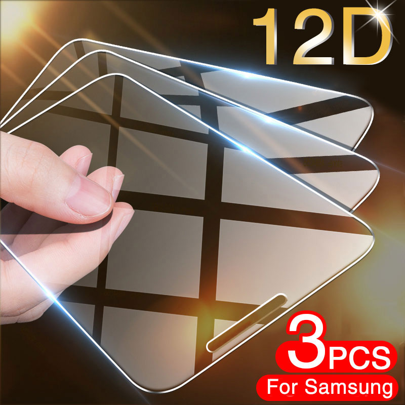 3 piezas de vidrio templado para Samsung Galaxy A7 2017 A8 A9 A5 A6 Plus A750 2018 vidrio protector de pantalla para Samsung J7 J5 J4 J6 J8 película