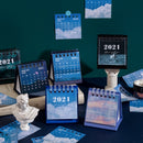 2021 Sun Moon Star Series mini papel de escritorio paisaje calendario doble planificador diario planificador de mesa organizador de Agenda anual