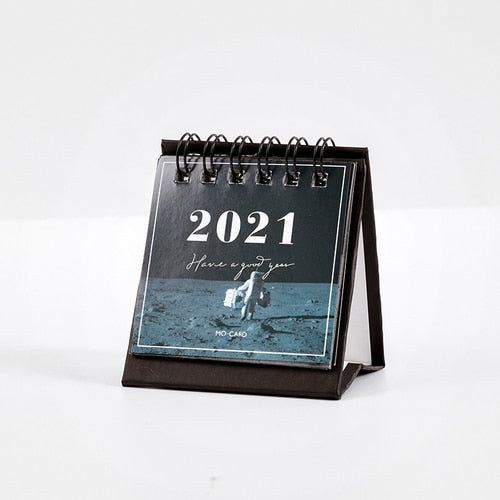 2021 Sun Moon Star Series mini papel de escritorio paisaje calendario doble planificador diario planificador de mesa organizador de Agenda anual