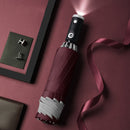 Automatic Umbrella With Reflective Stripe Reverse Led Light Umbrella Three Folding Inverted 10 Ribs Windproof Umbrellas Travel