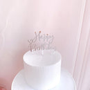New Happy Birthday Cake Topper Rose Gold Heart Birthday Acrylic Cake Topper For Kids Birthday Party Cake Decorations Baby Shower