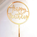 New Happy Birthday Cake Topper Rose Gold Heart Birthday Acrylic Cake Topper For Kids Birthday Party Cake Decorations Baby Shower