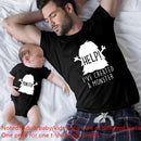Funny Daddy and Baby 2021 Print Family Matching Clithing Balck Cotton Matching Family Look Outfits for Dad Son Daughter Tshirt