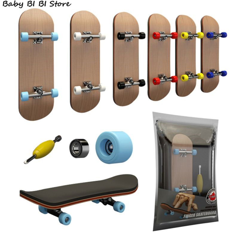1Set Finger Skateboard Holzgriffbrett Spielzeug Professionelle Stents Finger Skate Set Neuheit Kinder Weihnachtsgeschenk