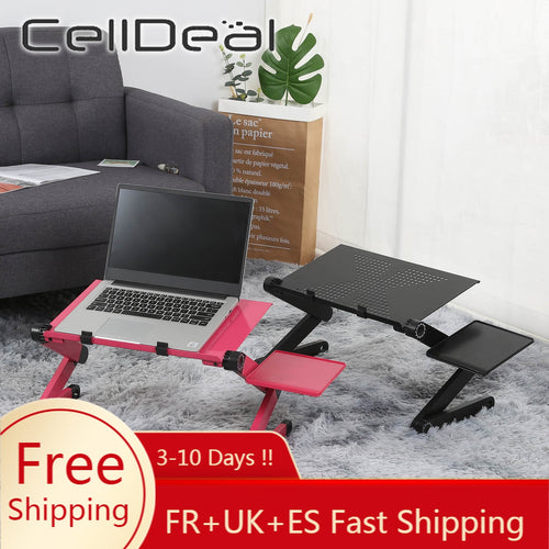 Tragbarer Aluminium-Laptop-Schreibtisch, ergonomischer Computertisch, verstellbares Fernsehbett, Lapdesk-Tablett, PC-Tischständer, Notebook-Tisch, Schreibtischständer