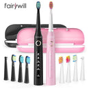 Fairywill Electric Sonic Toothbrush FW-507 USB Charge Rechargeable Adult Waterproof Electronic Tooth 8 Brushes Replacement Heads