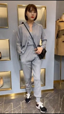 2020 New 3pcs Strickanzug langärmlige Reißverschlussjacke Strickjacken Tank Top Hosen Damenmode Solide Lounge Set Lässige Trainingsanzüge