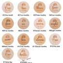 Tarjeta de hito del mes del bebé de madera Mes de nacimiento del recién nacido Cumpleaños Hito Mordedor de madera Bebé Niños Accesorios de fotografía Juguete