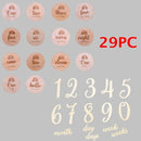 Tarjeta de hito del mes del bebé de madera Mes de nacimiento del recién nacido Cumpleaños Hito Mordedor de madera Bebé Niños Accesorios de fotografía Juguete