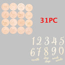 Tarjeta de hito del mes del bebé de madera Mes de nacimiento del recién nacido Cumpleaños Hito Mordedor de madera Bebé Niños Accesorios de fotografía Juguete