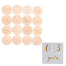 Tarjeta de hito del mes del bebé de madera Mes de nacimiento del recién nacido Cumpleaños Hito Mordedor de madera Bebé Niños Accesorios de fotografía Juguete