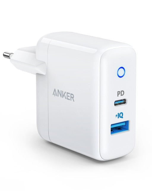Cargador para iPhone 12, cargador rápido Anker de 30 W y 2 puertos con adaptador de corriente USB C de 18 W, PowerPort PD 2 plegable para la serie iPhone 12