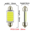 1 festón LED COB C10W C5W de 31mm, 36mm, 39mm, 41/42mm, 12V, bombillas blancas para coches, luz de lectura Interior para matrícula, 6500K, 12SMD