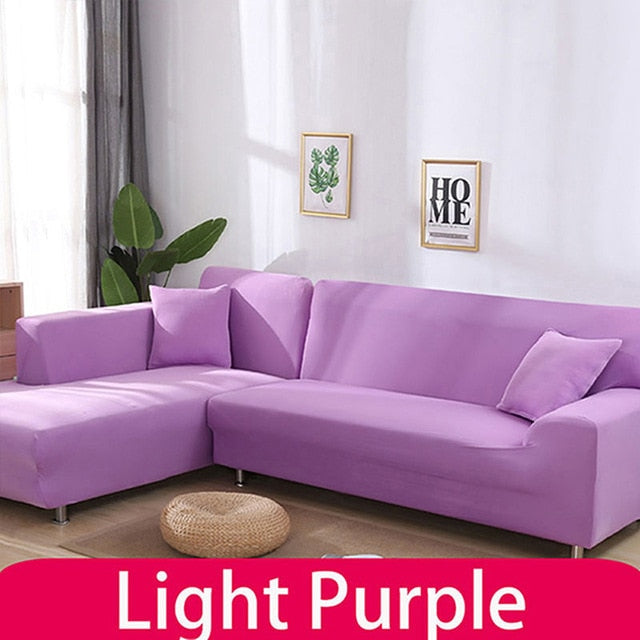 Funda de sofá elástica de Color sólido, funda de sofá elástica con todo incluido de algodón para sala de estar, funda para sofá