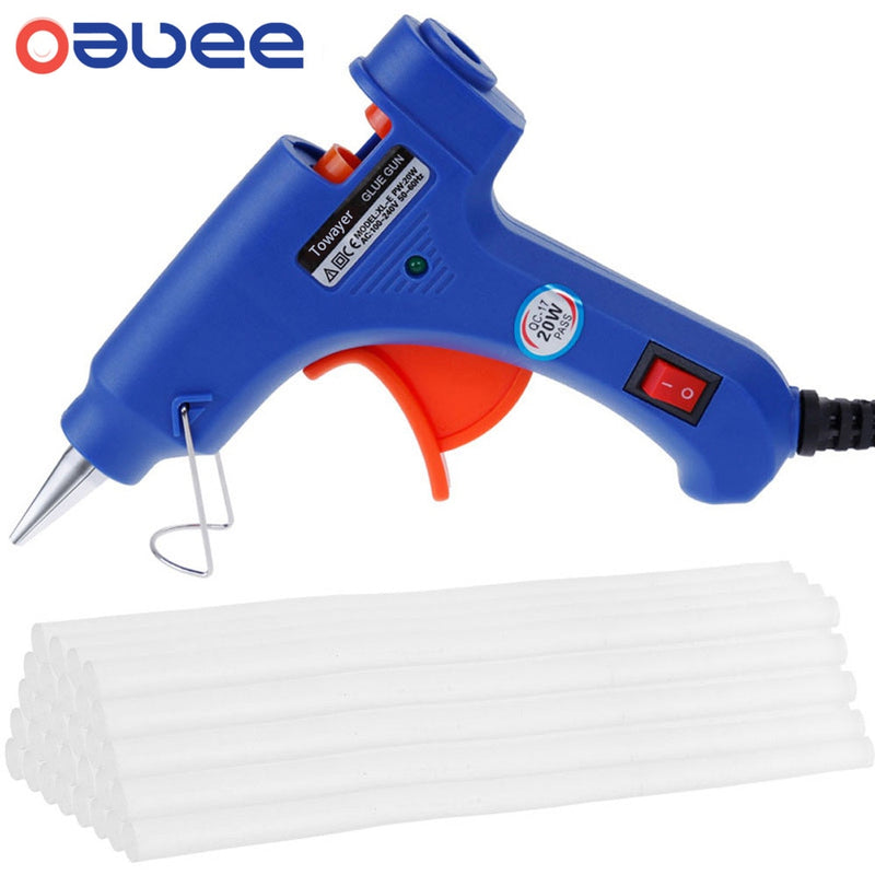 Hot Melt Glue Gun with 7*100MM Glue Sticks 20W Industrial Mini Guns Thermo Electric Heat Temperature Tool