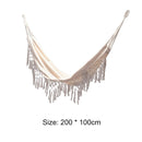 Outdoor Garden Hammock Tassel Canvas Swing Chair Hanging Bed Hiking Camping Hunting Foldable Hammock Photo Props