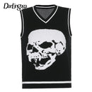 Darlingaga Harajuku Skull Print Loose Autumn Winter Sweater Women Pullovers Casual y2k Knitwear Jumpers 2020 Korean Sweaters New