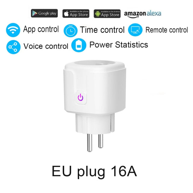Smart Plug WiFi Socket EU 16A Power Monitor Timing-Funktion Tuya SmartLife APP Control Arbeit mit Alexa Google Assistant 100-240V