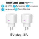 Smart Plug WiFi Socket EU 16A Power Monitor Timing Function Tuya SmartLife APP Control Work With Alexa Google Assistant 100-240V