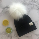 Winter Unisex Faux Fur Pompon Hat Scarf For Kids Boys Girls Knitted Baby Caps With Pompom Bonnet Children&