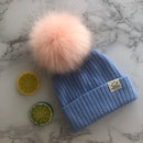 Winter Unisex Faux Fur Pompon Hat Scarf For Kids Boys Girls Knitted Baby Caps With Pompom Bonnet Children&