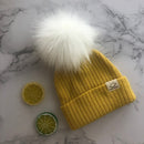 Winter Unisex Faux Fur Pompon Hat Scarf For Kids Boys Girls Knitted Baby Caps With Pompom Bonnet Children&
