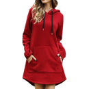 Nueva Sudadera con capucha para mujer, vestido informal con bolsillo y manga larga, pulóver, sudaderas, moda para mujer, con capucha, Otoño Invierno, triangulación de envíos