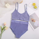 2PCS Bra Set Women Sexy Bralette Sexy Female Underwear Lingerie Ribbed Tops Girls Fashion Brassiere Basic Stretchy Tank Crop Top
