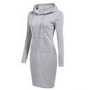 Nueva Sudadera con capucha para mujer, vestido informal con bolsillo y manga larga, pulóver, sudaderas, moda para mujer, con capucha, Otoño Invierno, triangulación de envíos