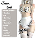 OJBK New Cos Cow Cosplay disfraz mucama Tankini Bikini traje de baño Anime Girls traje de baño ropa Lolita sujetador y bragas conjunto medias