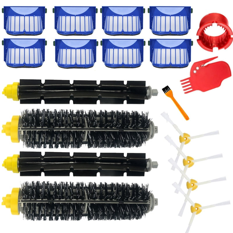 Kit de piezas de repuesto para iRobot Roomba 600 Series 610 620 625 630 650 660 cepillo de cerdas para batidor al vacío + filtro Aero Vac + cepillo lateral