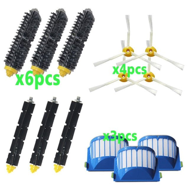 Replacement Part Kit For iRobot Roomba 600 Series 610 620 625 630 650 660 Vacuum Beater Bristle Brush+Aero Vac Filter+side Brush