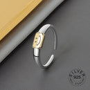 925 Sterling Silver Open Ring For Women INS Niche Irregular Wave Sand Surface Wide Noodle Original Party Birthday Gift