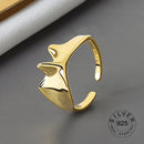 925 Sterling Silver Open Ring For Women INS Niche Irregular Wave Sand Surface Wide Noodle Original Party Birthday Gift