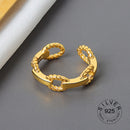 925 Sterling Silver Open Ring For Women INS Niche Irregular Wave Sand Surface Wide Noodle Original Party Birthday Gift