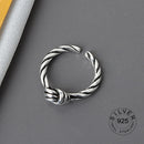 925 Sterling Silver Open Ring For Women INS Niche Irregular Wave Sand Surface Wide Noodle Original Party Birthday Gift